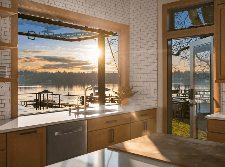 Lake House with ActivWall Gas Strut Window