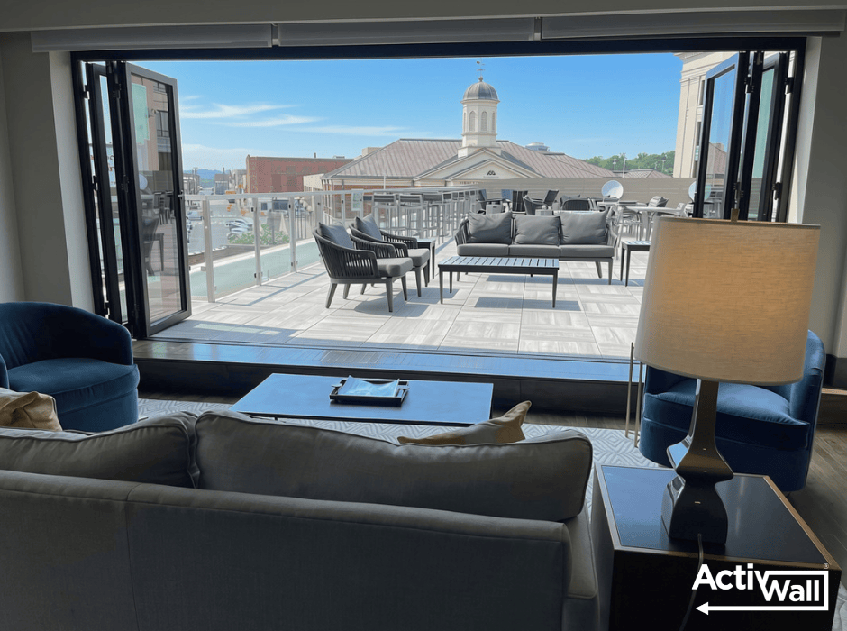 ActivWall Folding Door at a Rooftop Patio