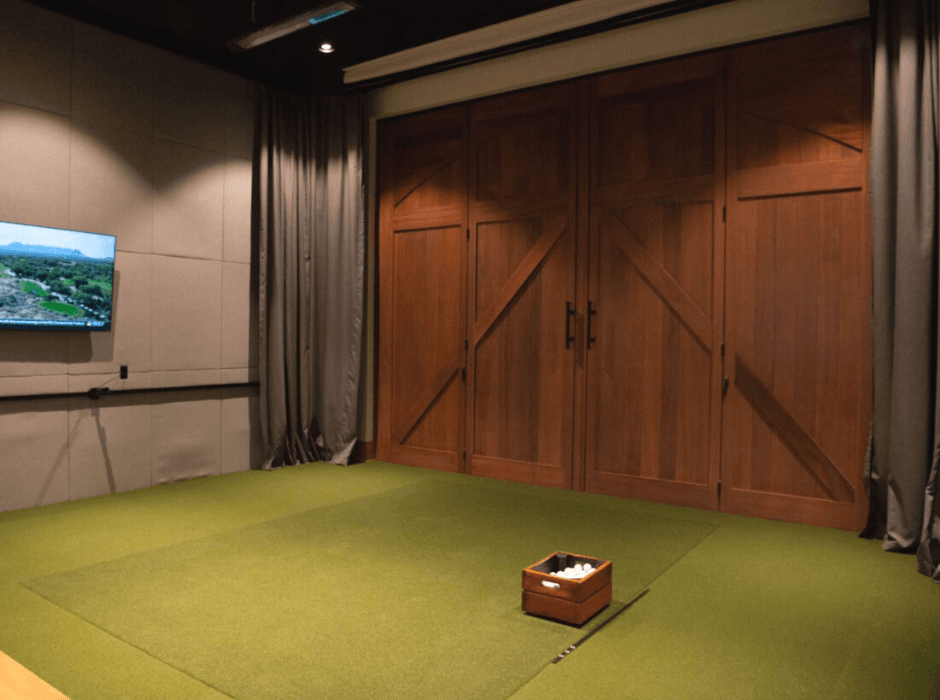 Wood Horizontal Folding Doors at a Golf Center