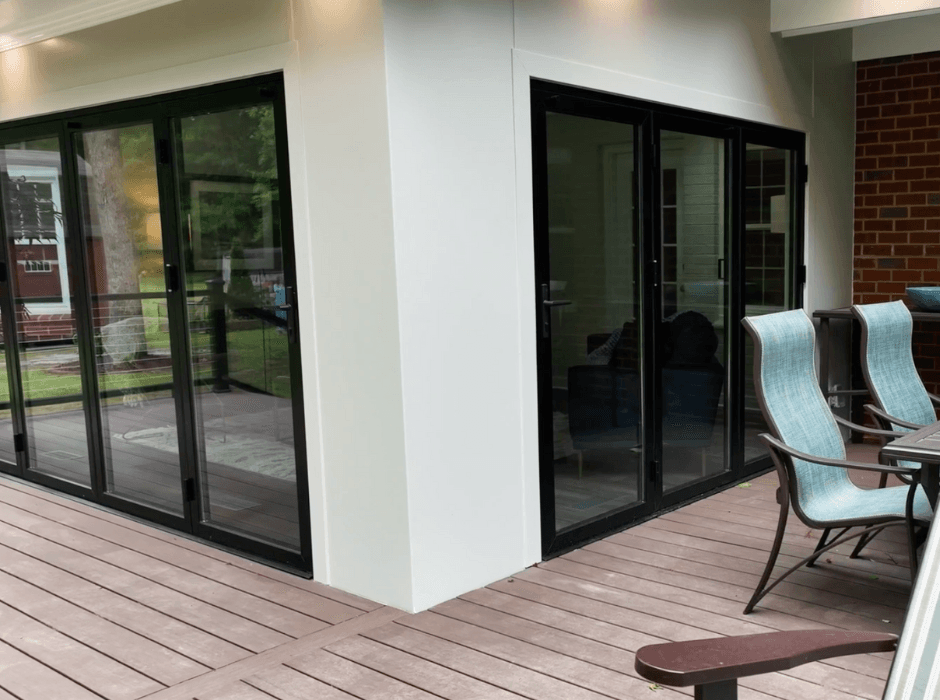 Sunroom addition with two ActivWall Folding Doors