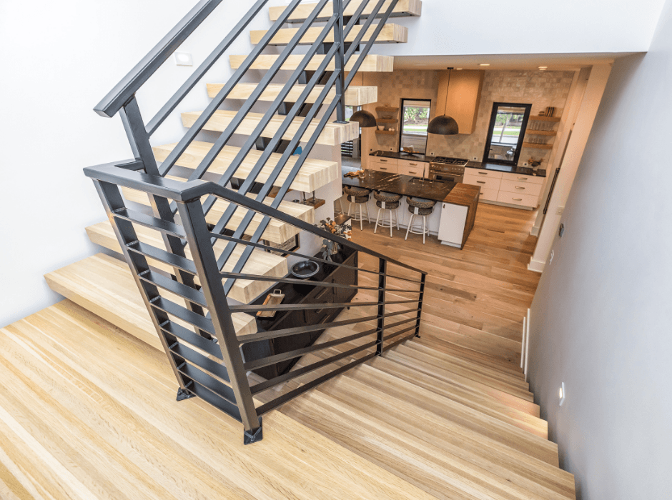Stairway in Custom Home by Glover Designs