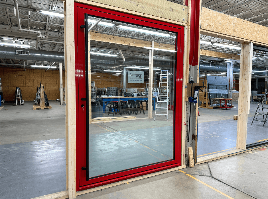 Red Pivot Door 74" x 95"