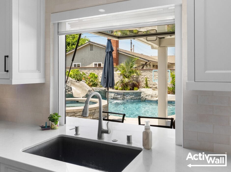 Poolside Home with an ActivWall Gas Strut Window