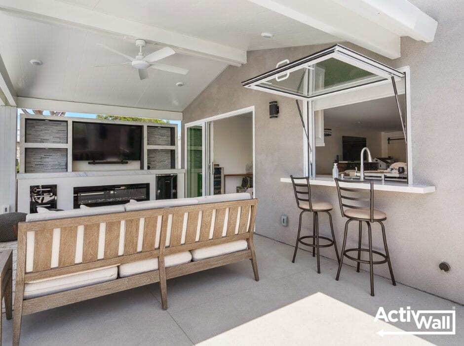 Poolside Home with an ActivWall Gas Strut Window