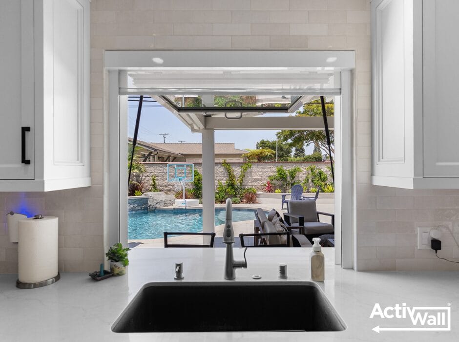 Poolside Home with an ActivWall Gas Strut Window