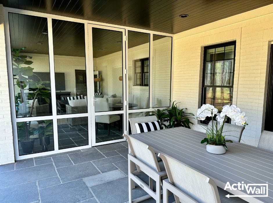 Florida Room with ActivWall Fixed Glass Panels and Swing Door
