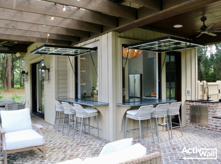 Pool House in South Carolina with ActivWall Gas Strut Windows
