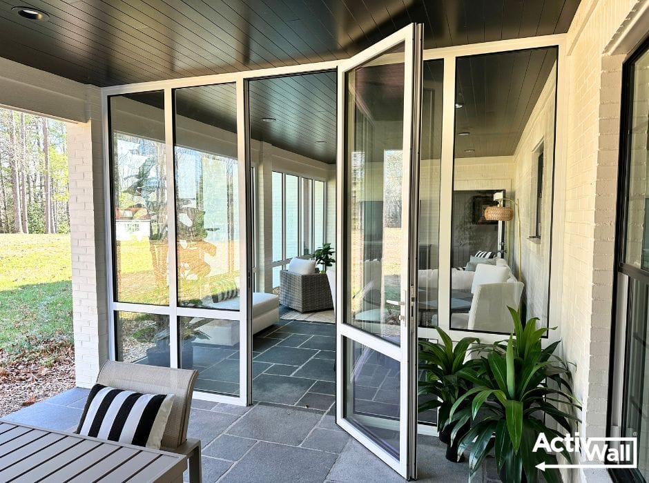 Florida Room with ActivWall Fixed Glass Panels and Swing Door