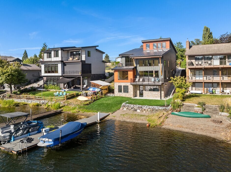 Lakefront Home with a Gas Strut Window
