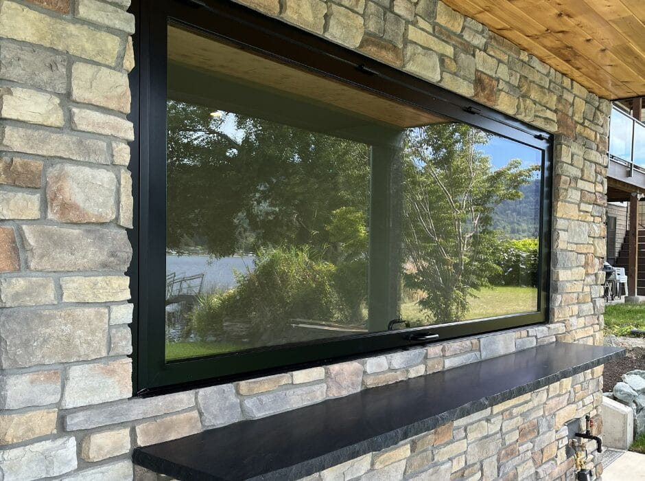 Lakefront Home with a Gas Strut Window