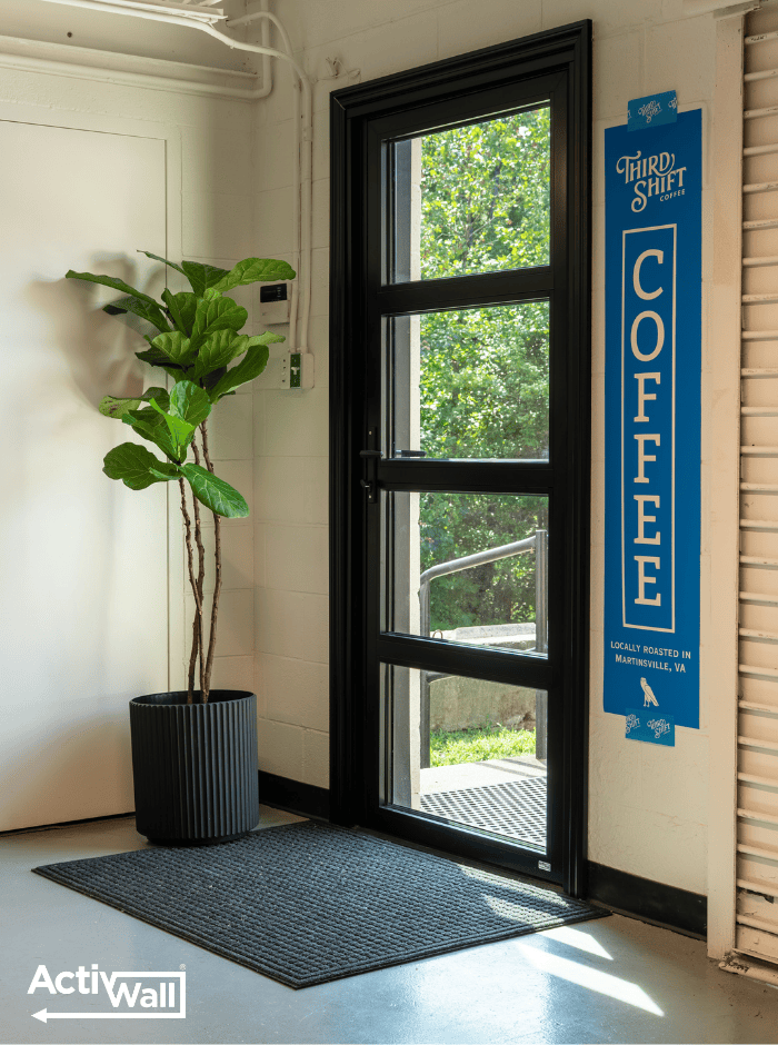 ActivWall Swing Door with three Horizontal Mullions